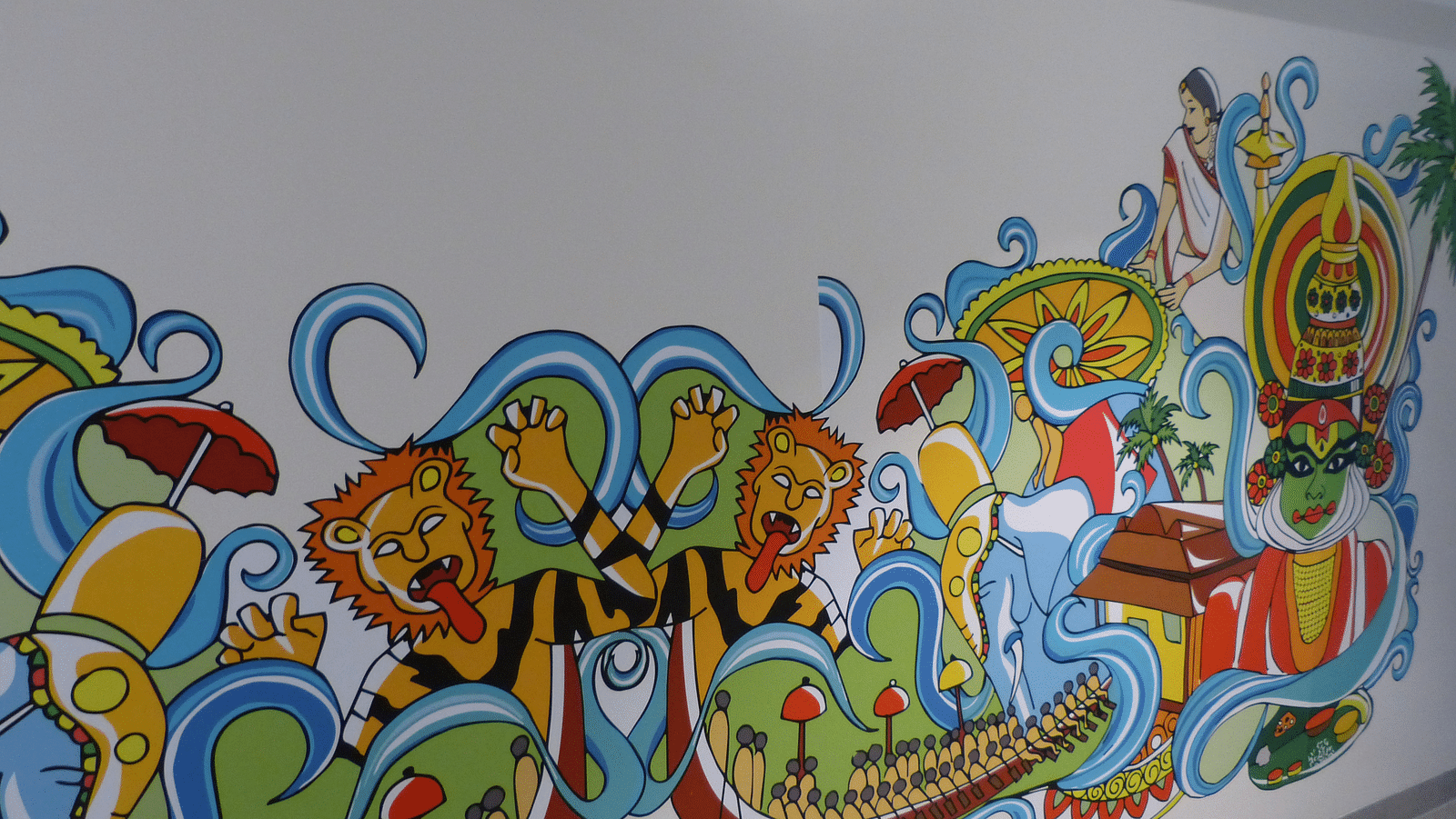 A creative painting represents the culture, featuring detailed doodles