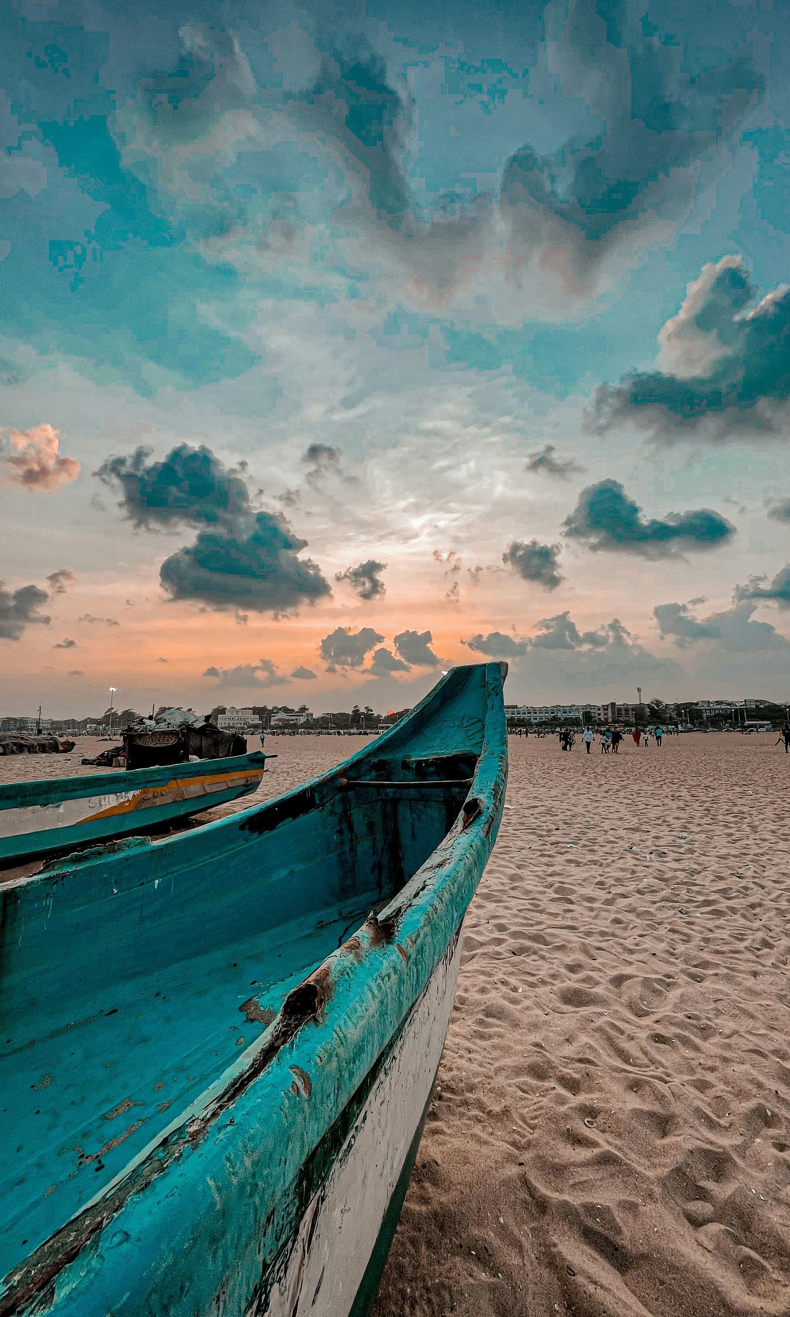 Boat on the shore of ocean.