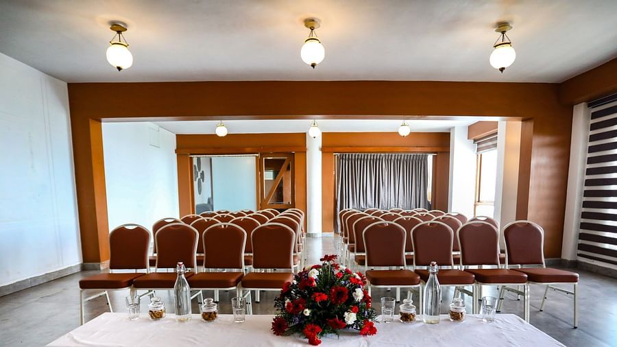 Seating arrangement in a banquet hall at TGI Hotels and Resorts