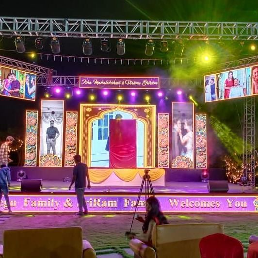 A massive stage setup for events in the lawn of GK Hill View Resort.