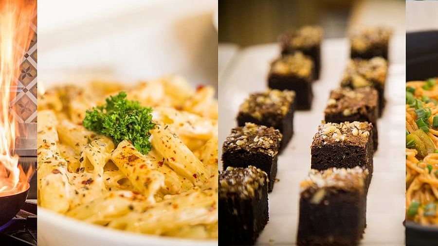 A collage of food images - Rhythm Lonavala