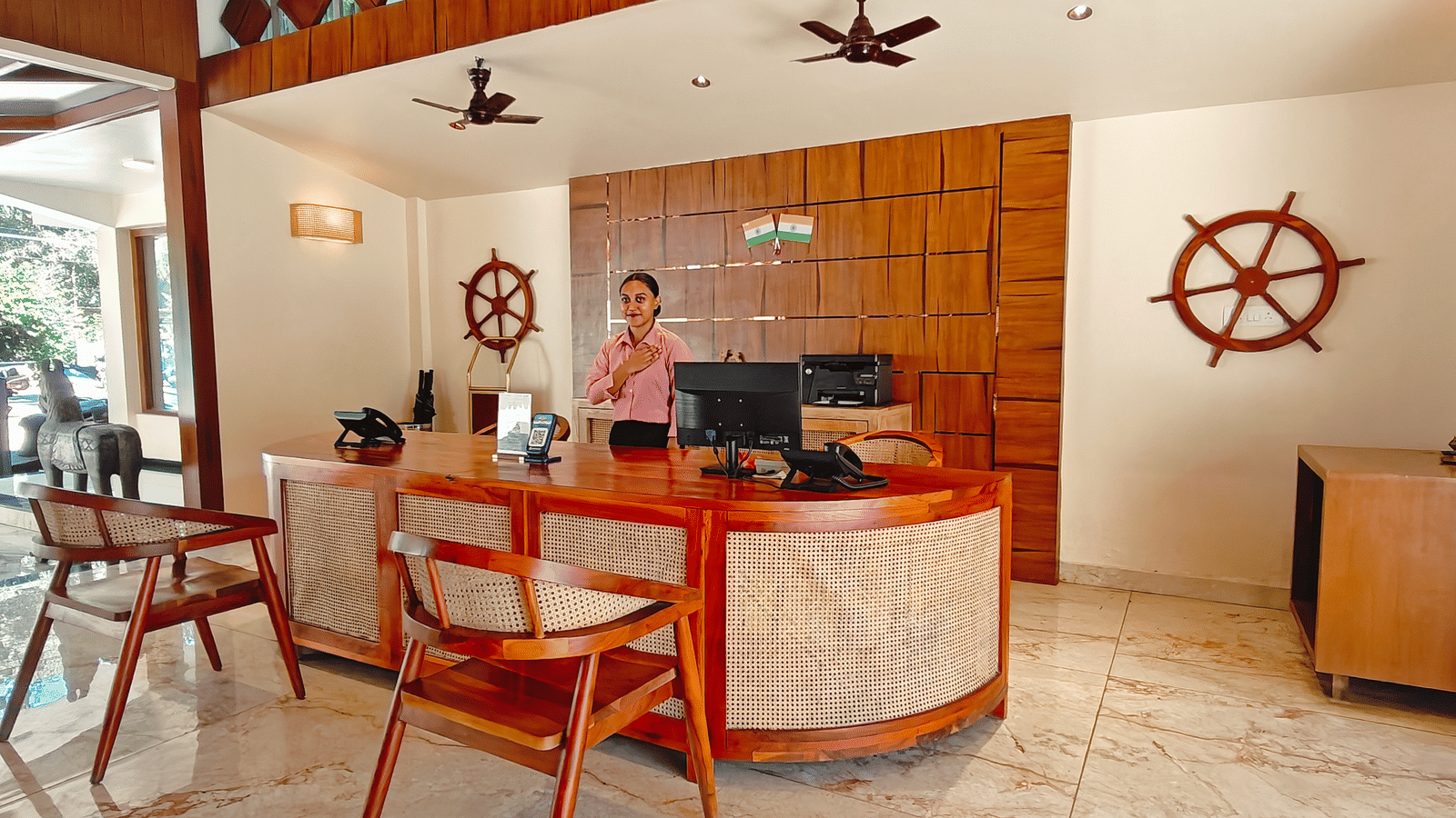 the Reception area of Arina island resort