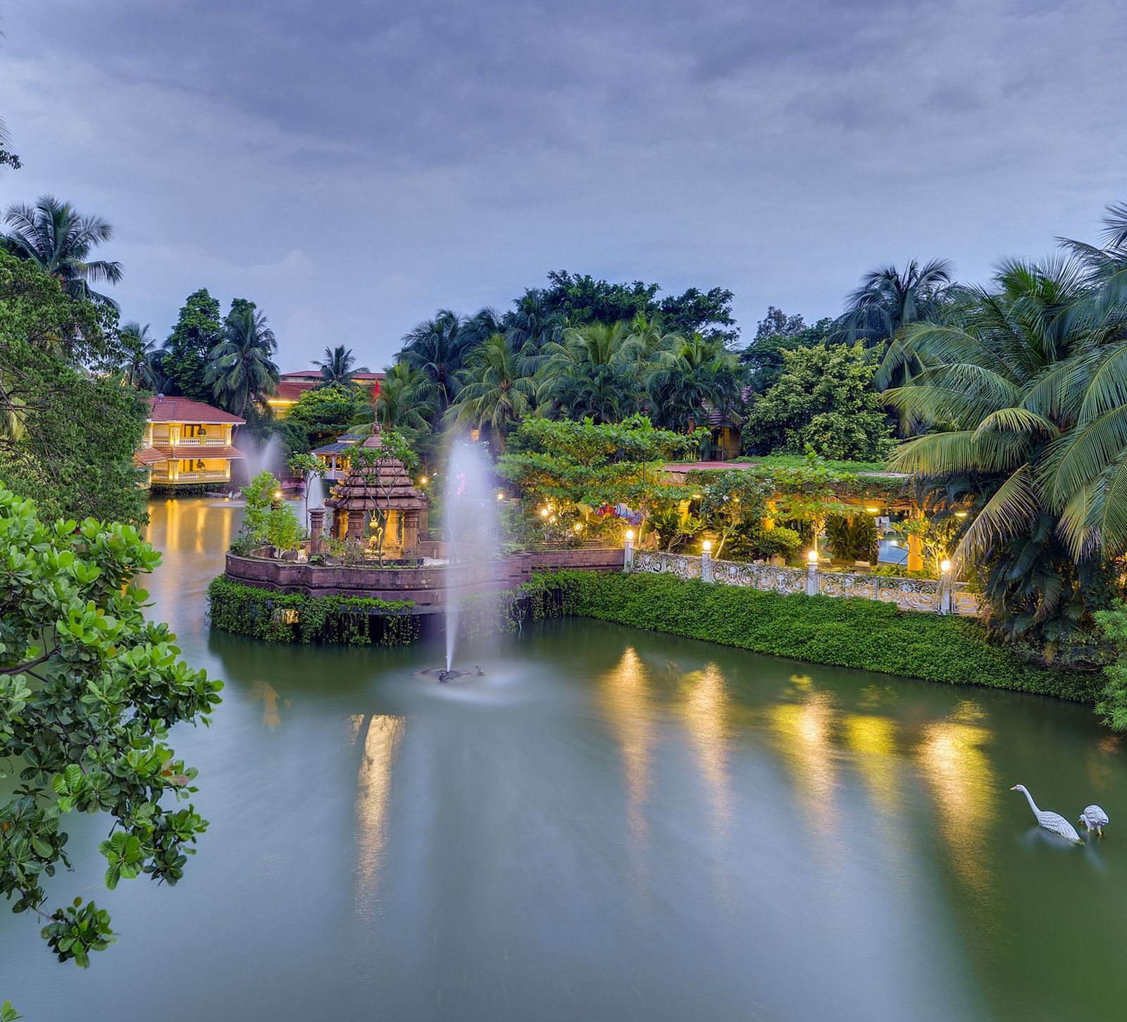 fountains in a lake inside the property - Mayfair Lagoon, Bhubaneswar