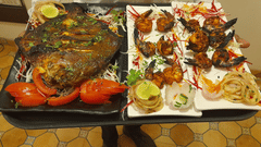 Platters of fried fish and fried shrimp - VITS ExcellenSea, Dapoli