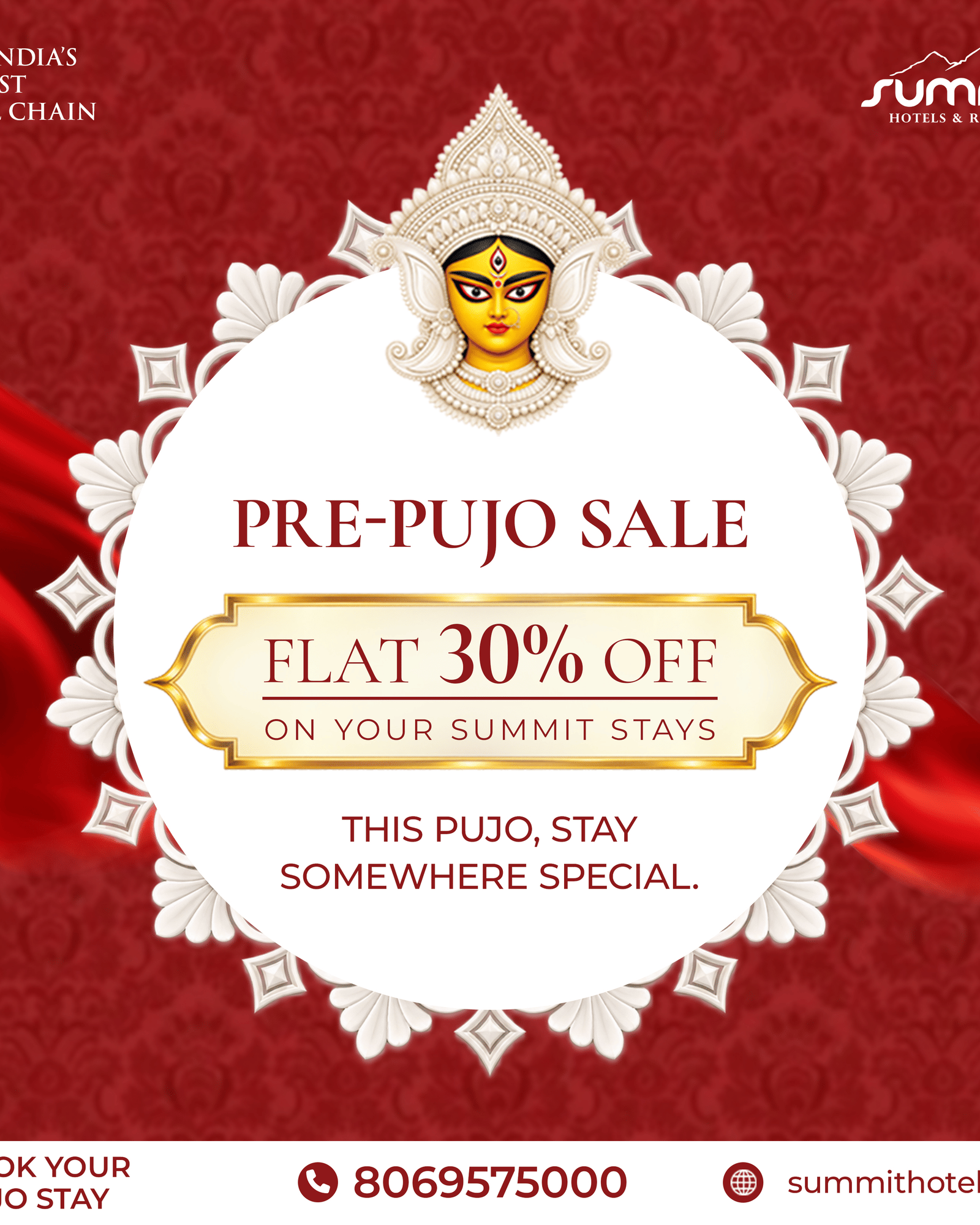 Grab this pre-pujo sale and book your stay with us and enjoy 30% off on your stay at Summit Hotels & Resorts.