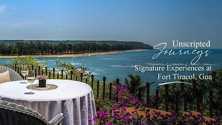 Unscripted Journeys Signature Experiences at Fort Tiracol Goa banner.