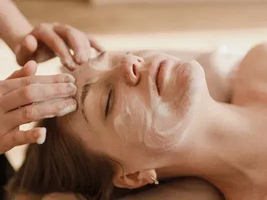 facial massage being given