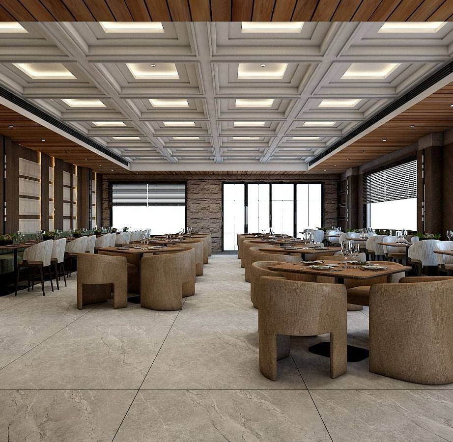 Full view image of the restaurant with modern interiors - Namaste Corbett
