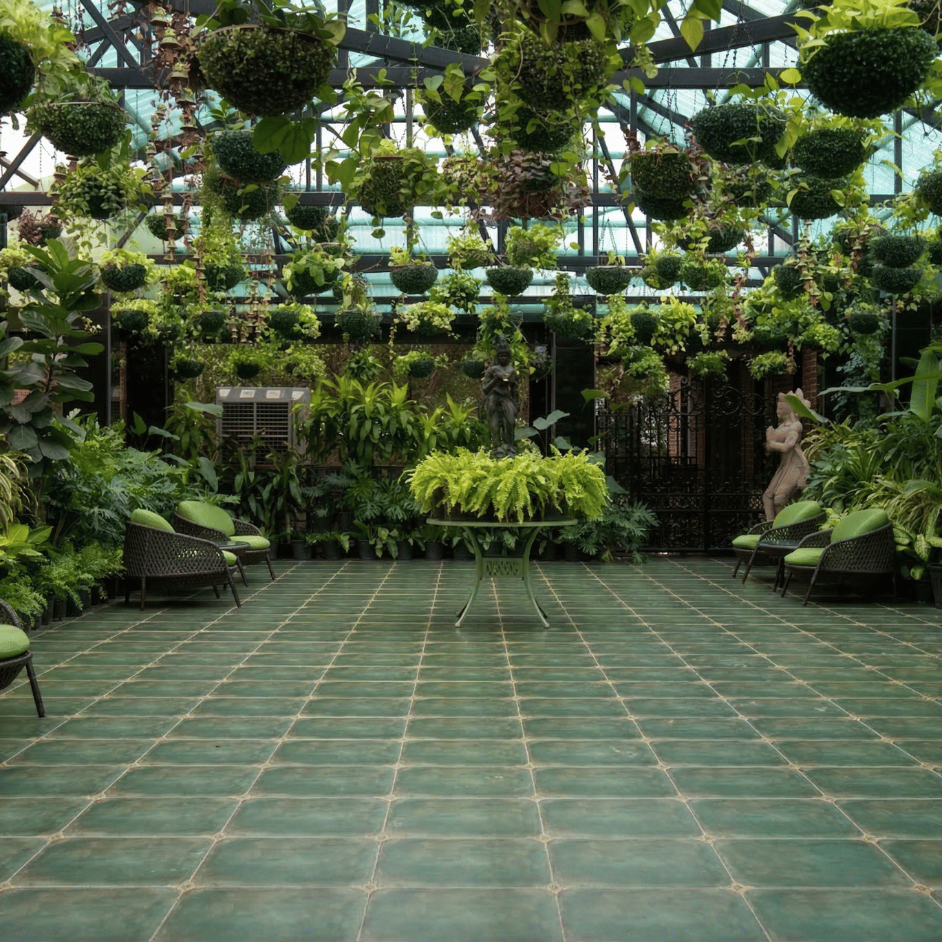 Lush green greenhouse garden venue at MAYFAIR Oasis Resort and Convention Jharsuguda