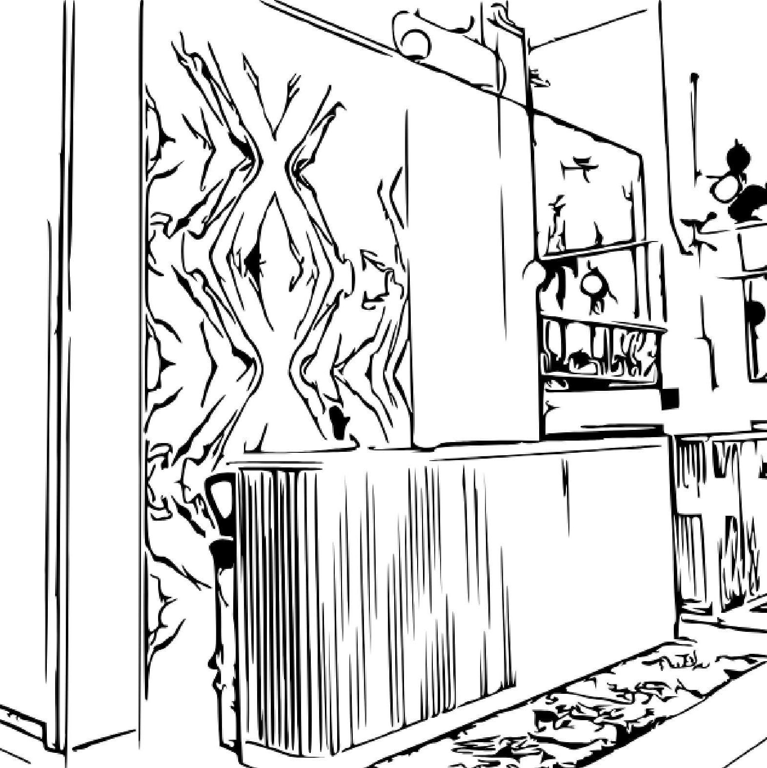 Line art of a room in TGI Ameya Grand Goa