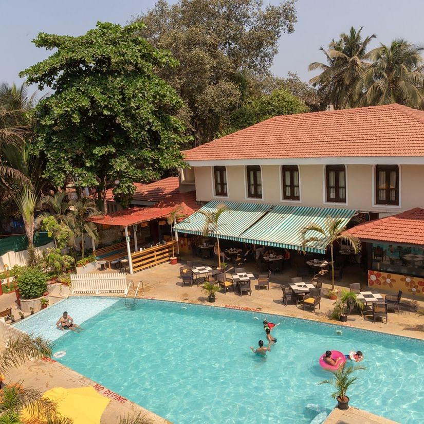 Top view of the pool at  Kyriad Prestige Calangute, Goa