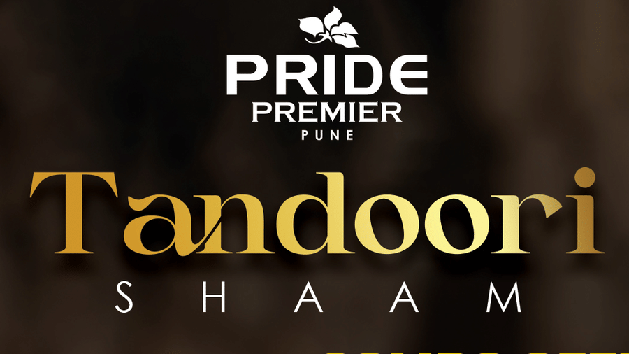 Tandoori Shaam banner at Pride Premier Pune with a beer glass and mentioning offer prices.