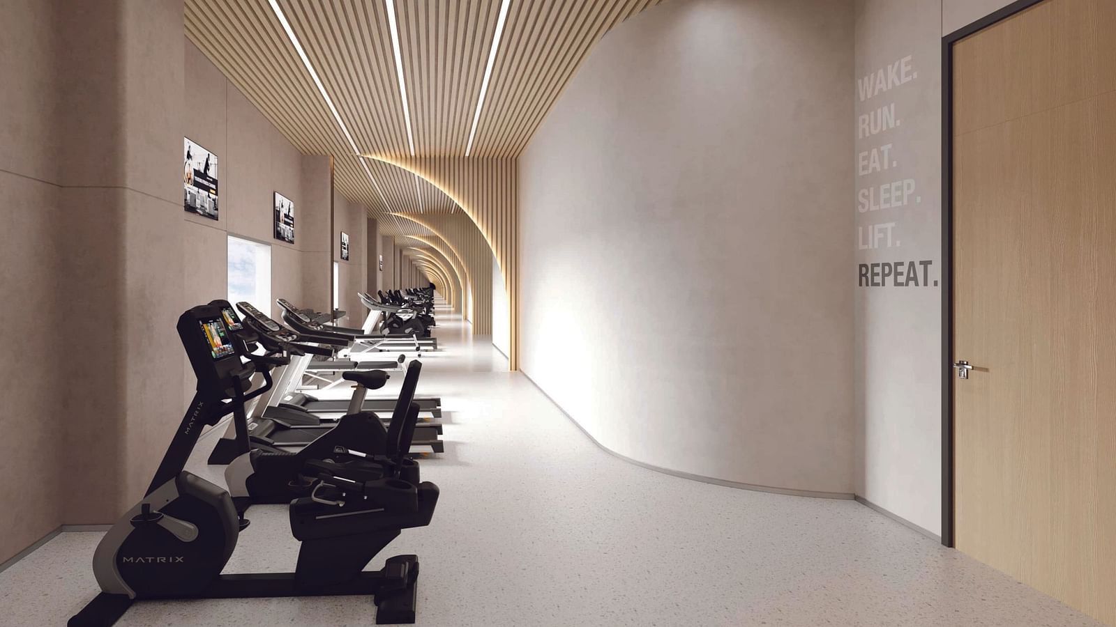 Health club with cycling machines