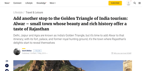 Golden Triangle article about Neemrana