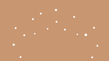 White dots on brown background.