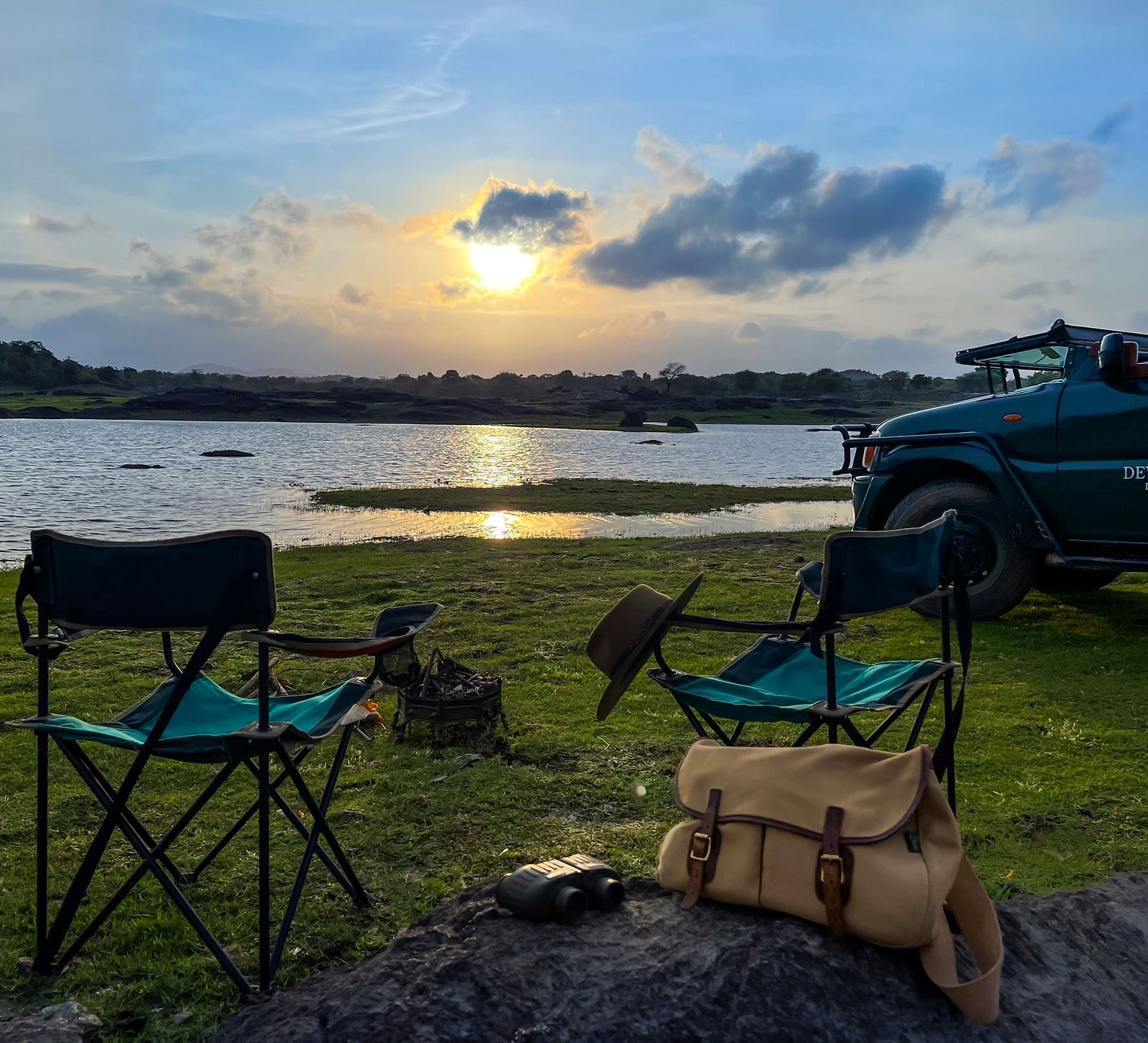 image showing the camping experience near a lake during a sunset at Dev shree, deogarh