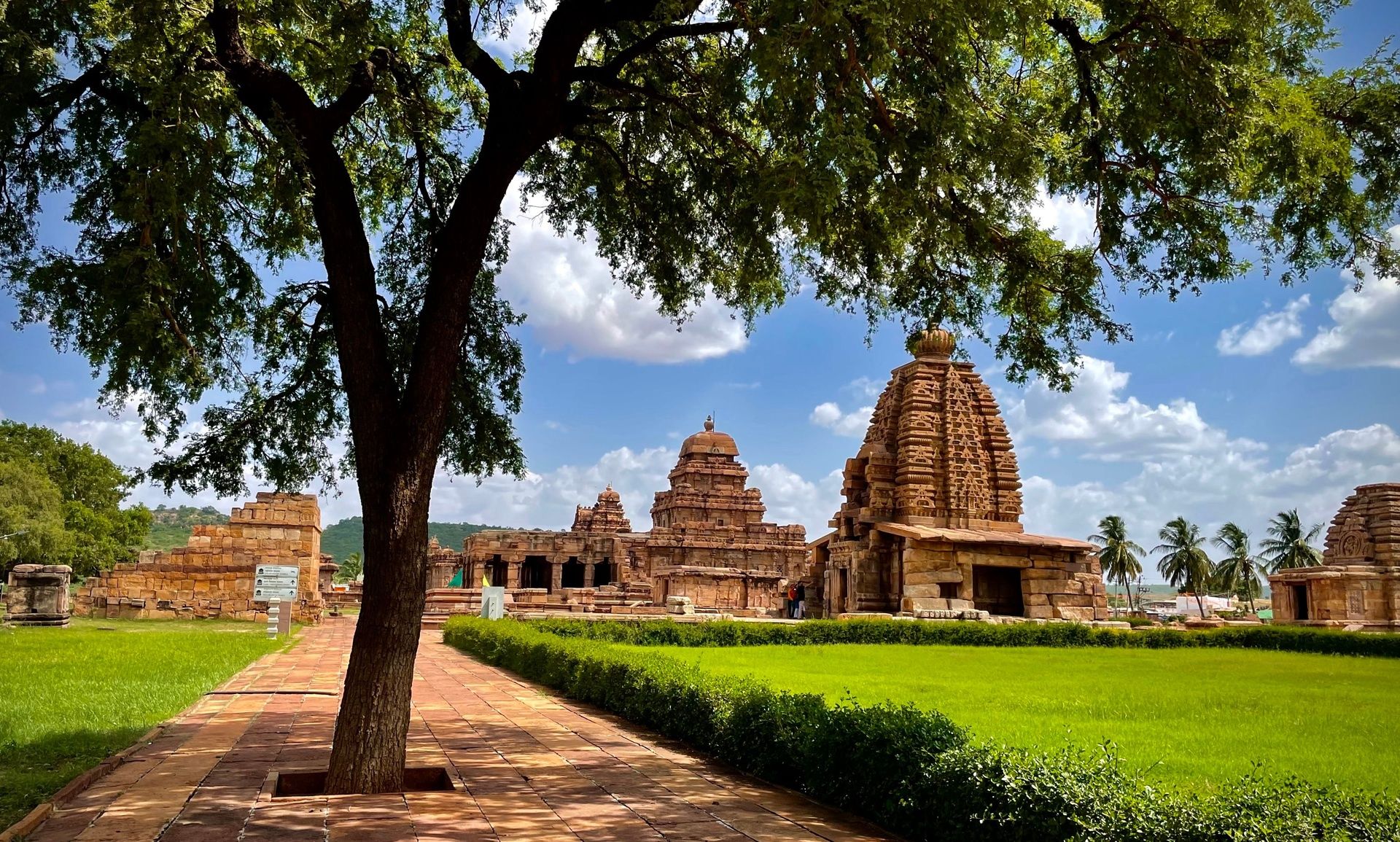 Detailed view of sculptures at Aihole, Chalukyan art.