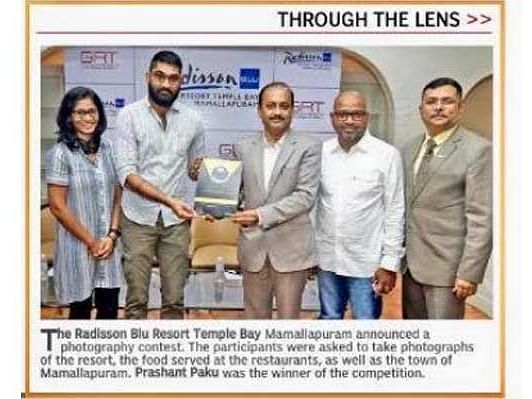 Picture of the winner of photography contest conducted by Radisson BLU Resort Temple Bay Mammalapuram