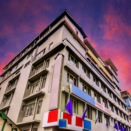 Conifer facade sky edit