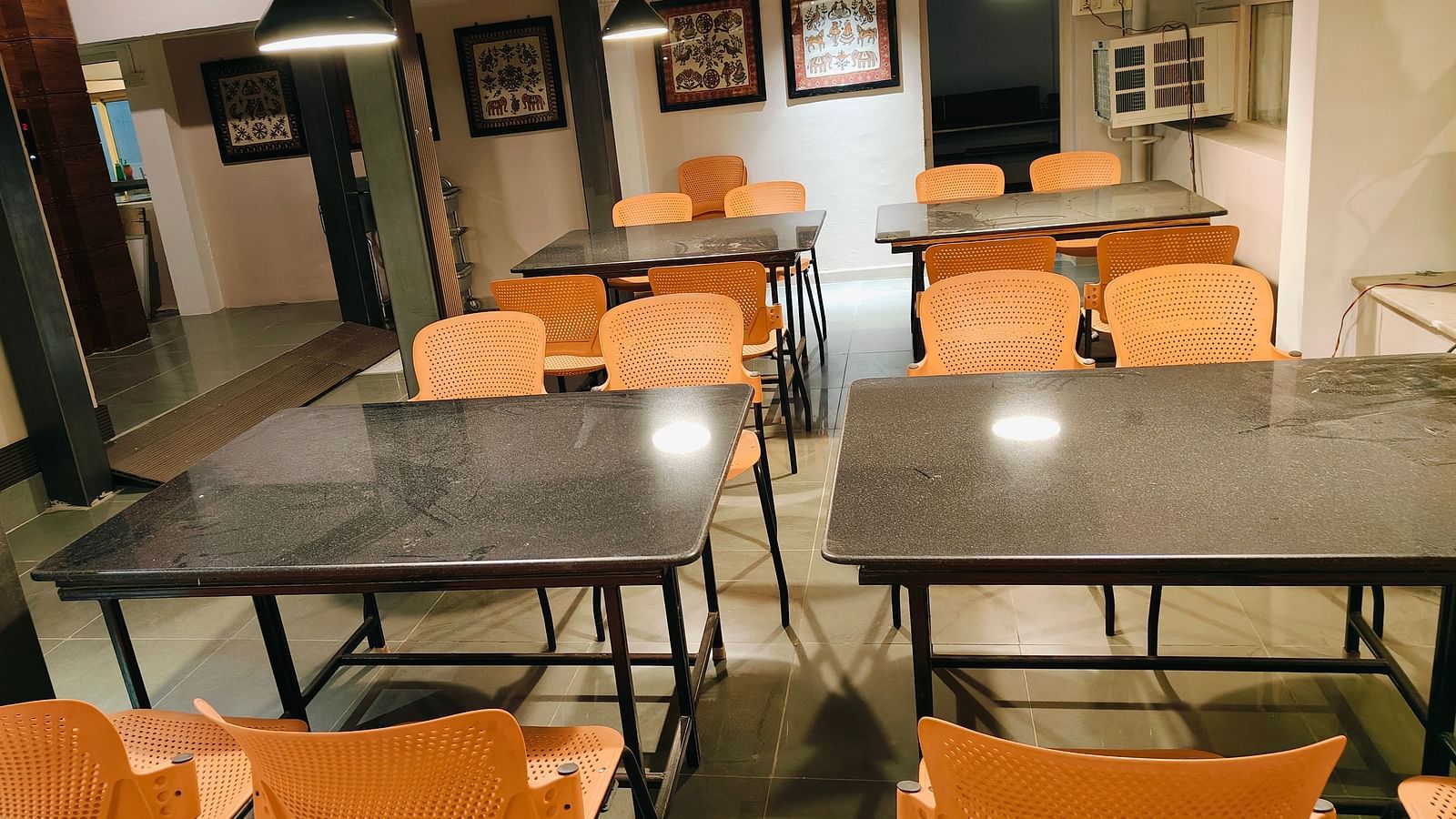 The hungerboosting dining area of the Banquet hall of Hotel Shivan, Gingee