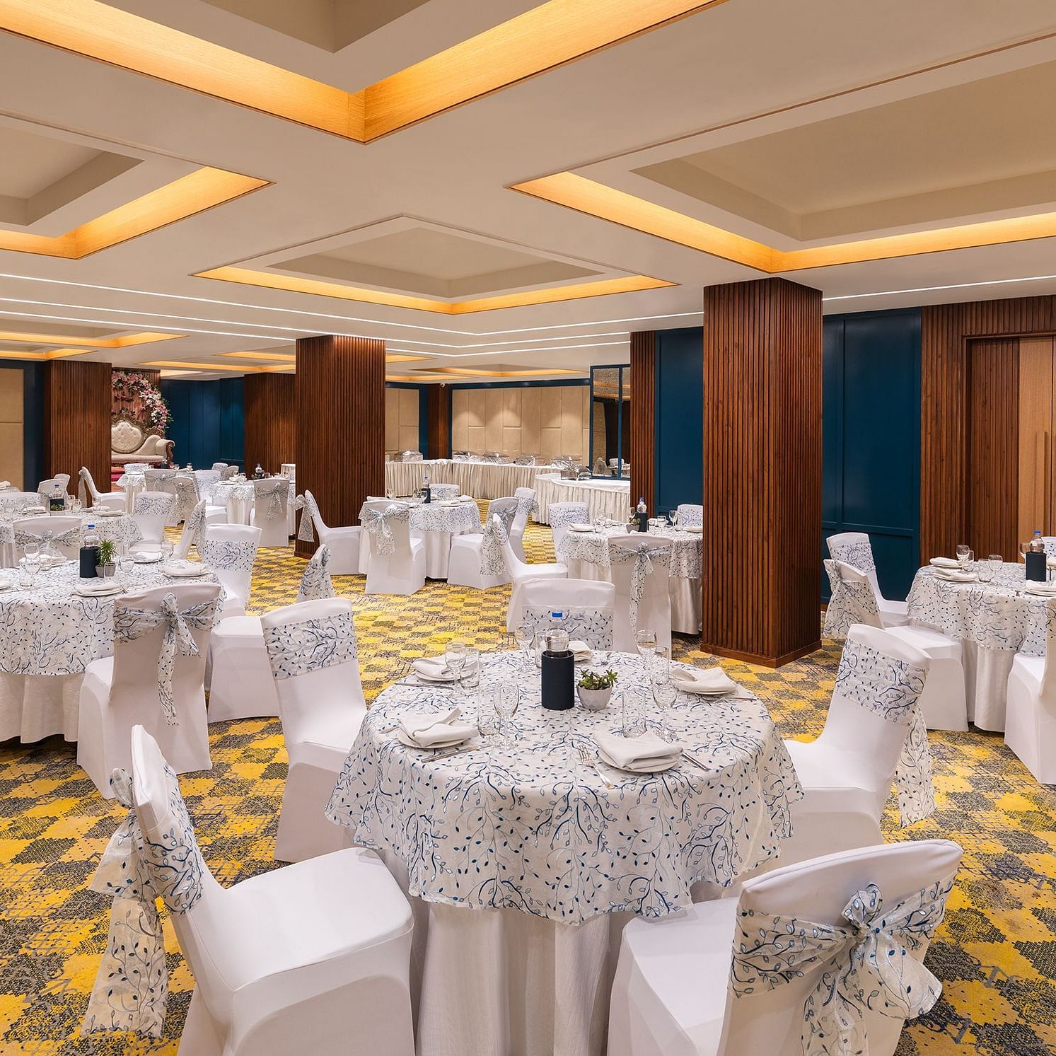 Seating arrangement in the banquet hall at Infinitea Centric, Dharamshala