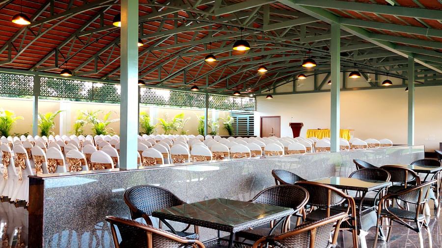 outdoor banquet hall at rk gardenia, surya city