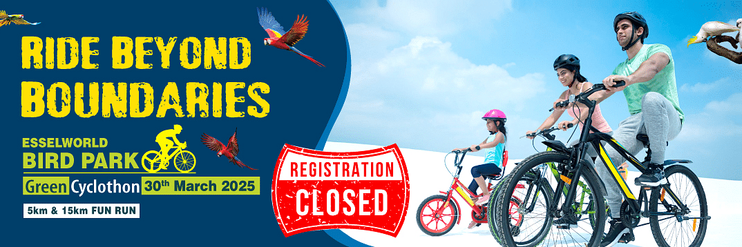 A group of people cycling together at Esselworld for the Ride Beyond Boundaries event. registration Closed.