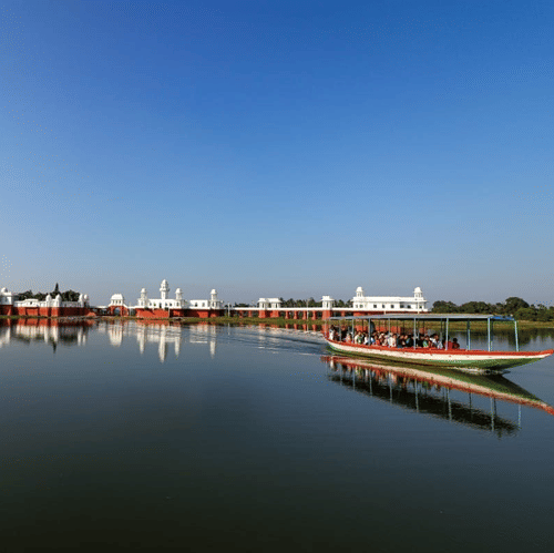 Rudrasagar lake with Neermahal in the background
