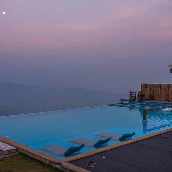 our pool at dusk