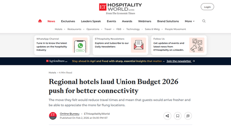 An article by Business of Travel Trade showcasing opinions on budget 2026