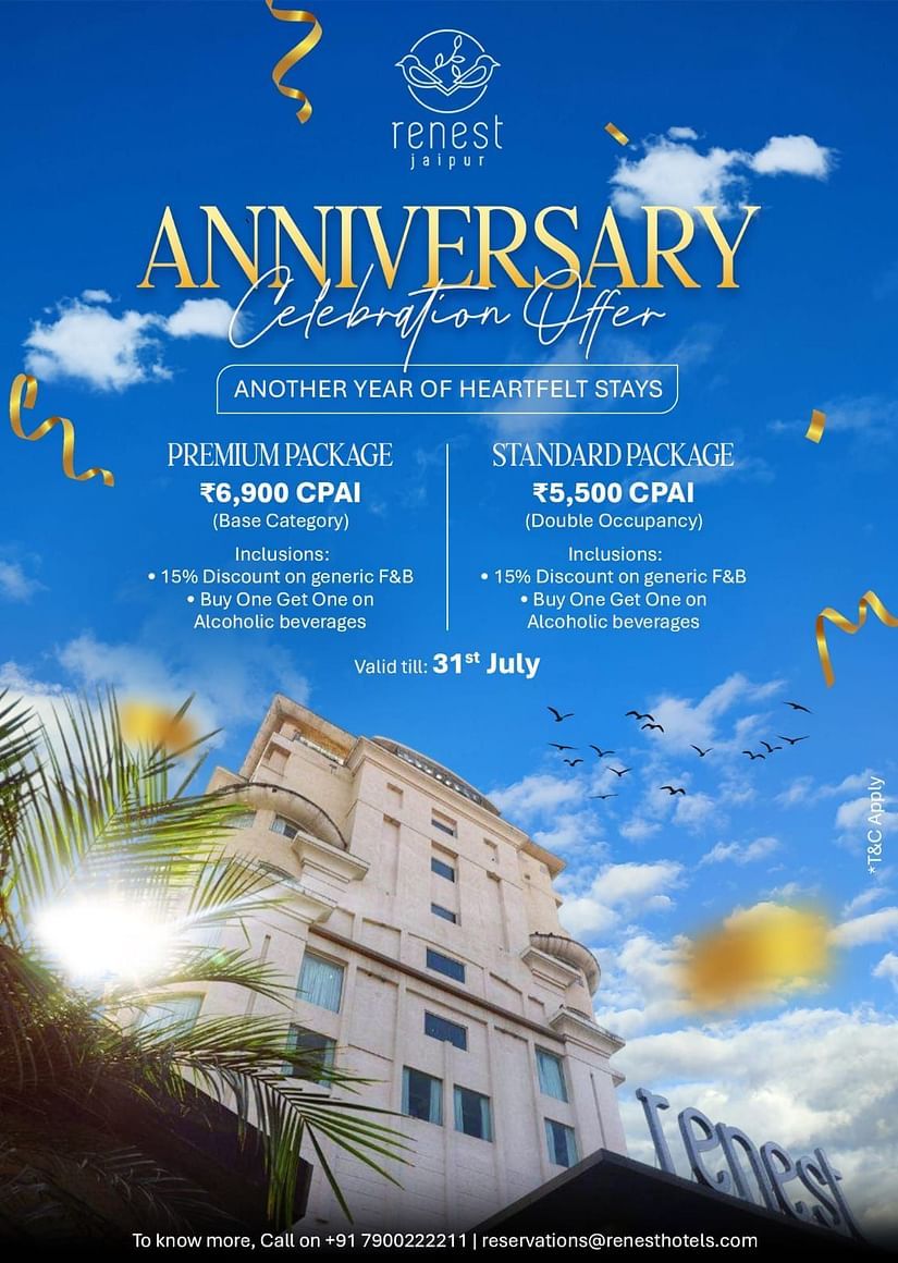 Anniversary Celebration Offer at Renest Jaipur