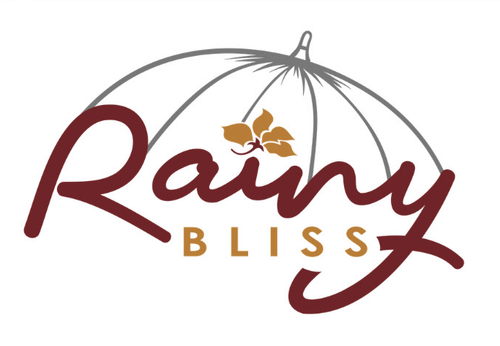 Creative for Rainy Bliss offer featuring the outline of an umbrella with the words 'Rainy Bliss' in bold colours against a plain background | Pride Group of Hotels