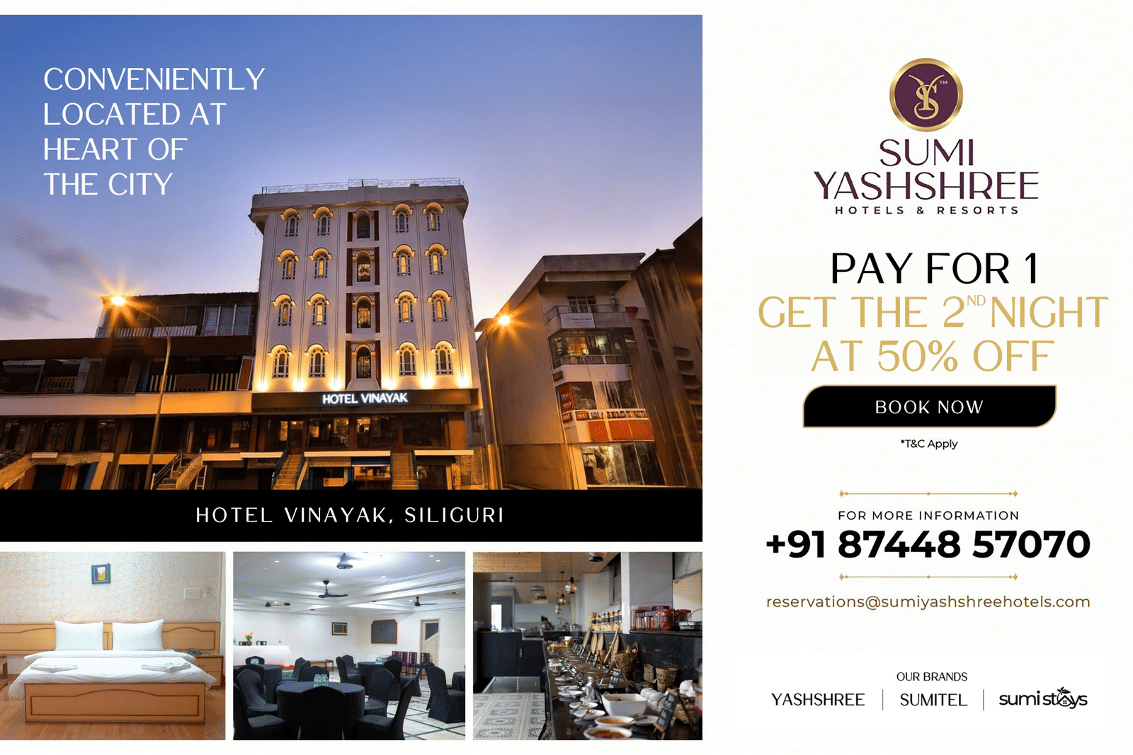 Book a stay for 2 nights and enjoy the 3rd night absolutely free.