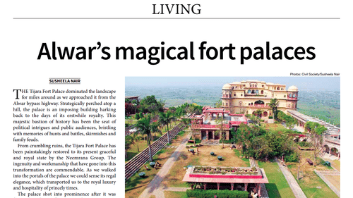 An article about Alwar's fort palaces