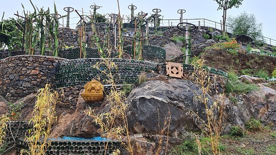 Fountain on the side of a hill udaipur