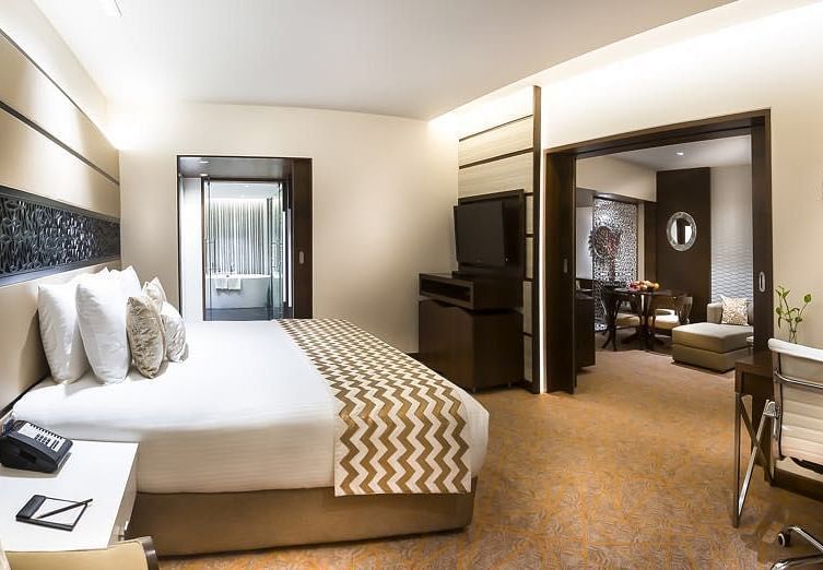 Theme Suite with a king size bed at Grand Chennai By GRT Hotels.