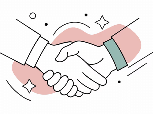 Vector Art of two people shaking hands