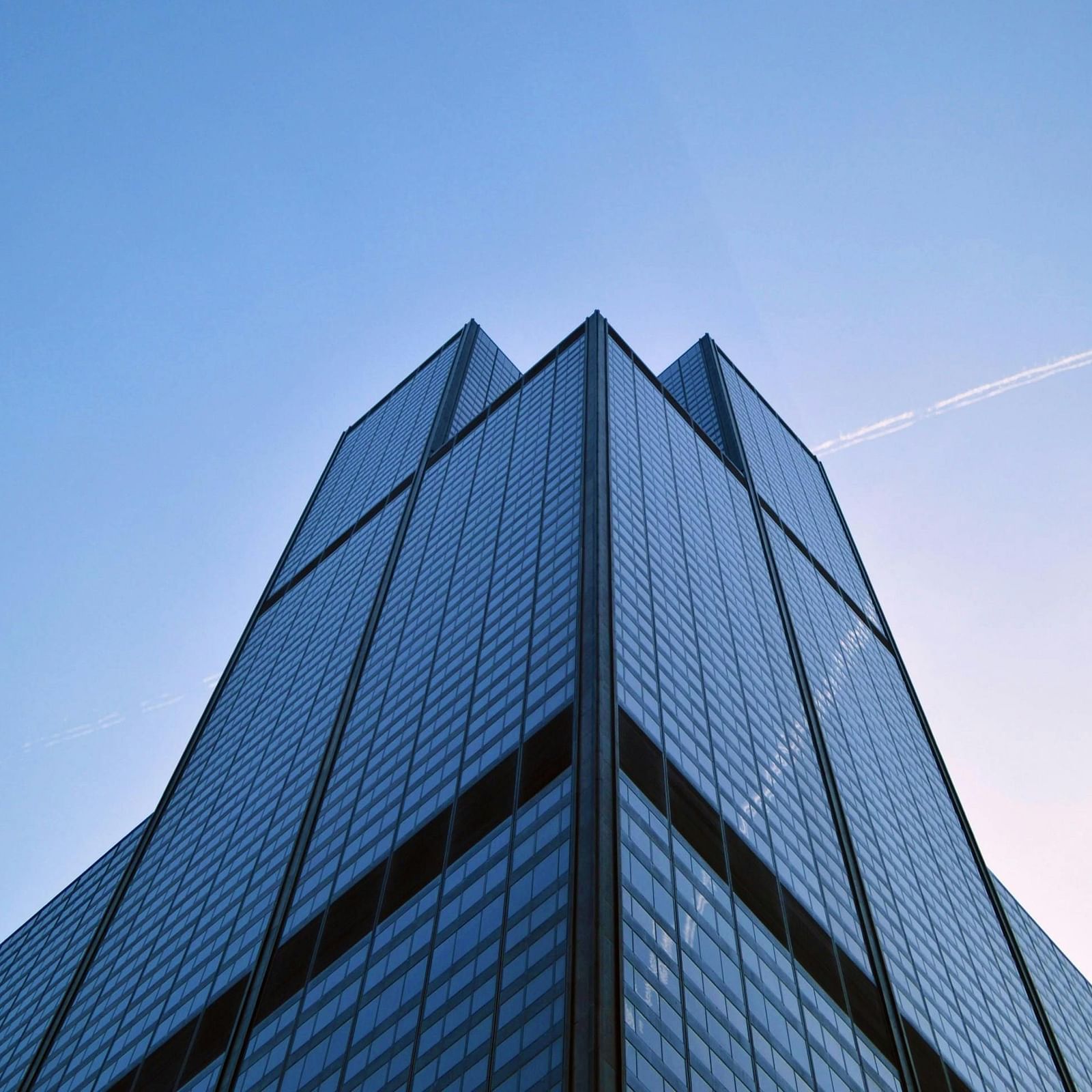 Low-angle view of a building during the day. 