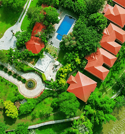 An aerial view of Regenta Jungle Resort Kabini