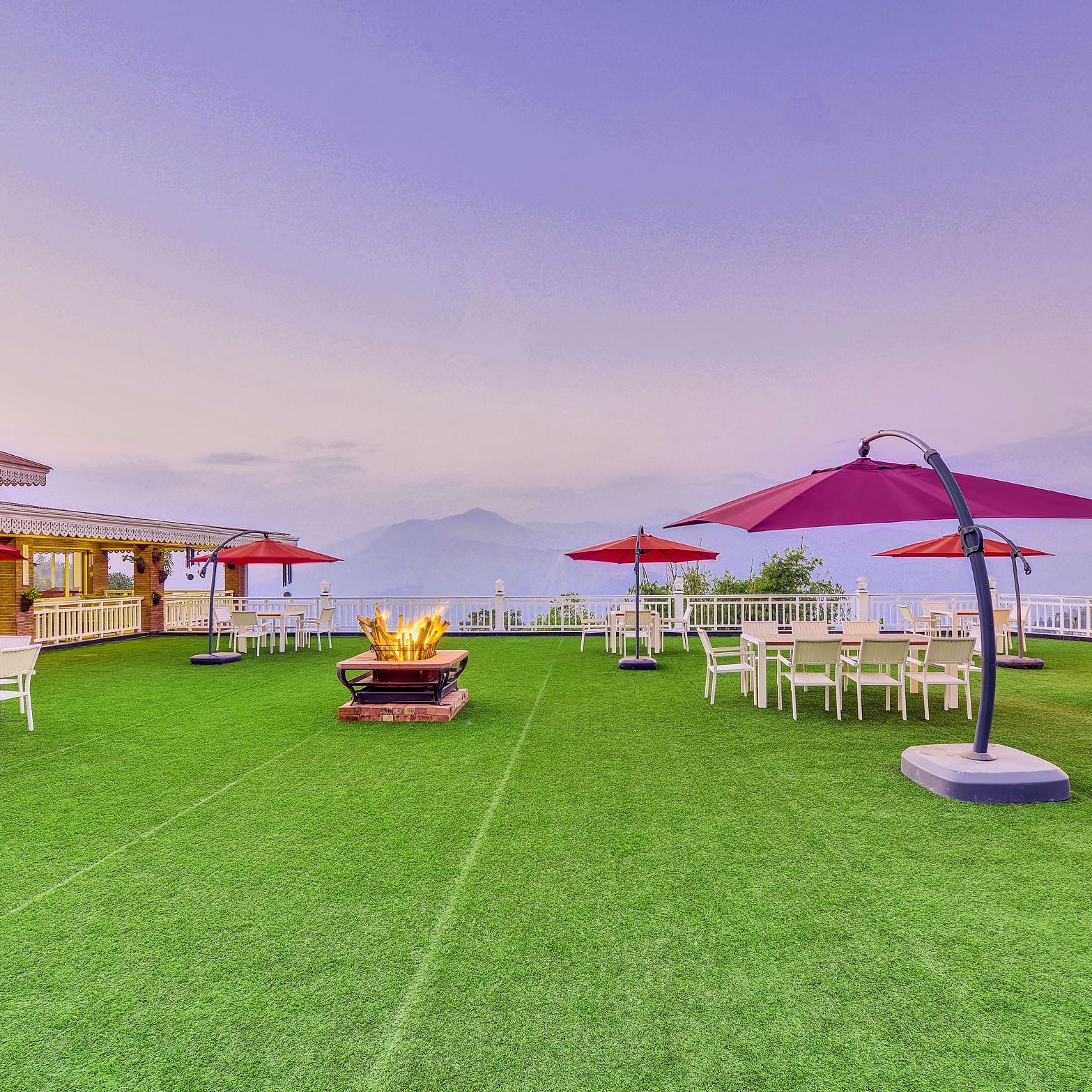 seating spaces at the lawn - Mayfair Himalayan Spa Resort Kalimpong