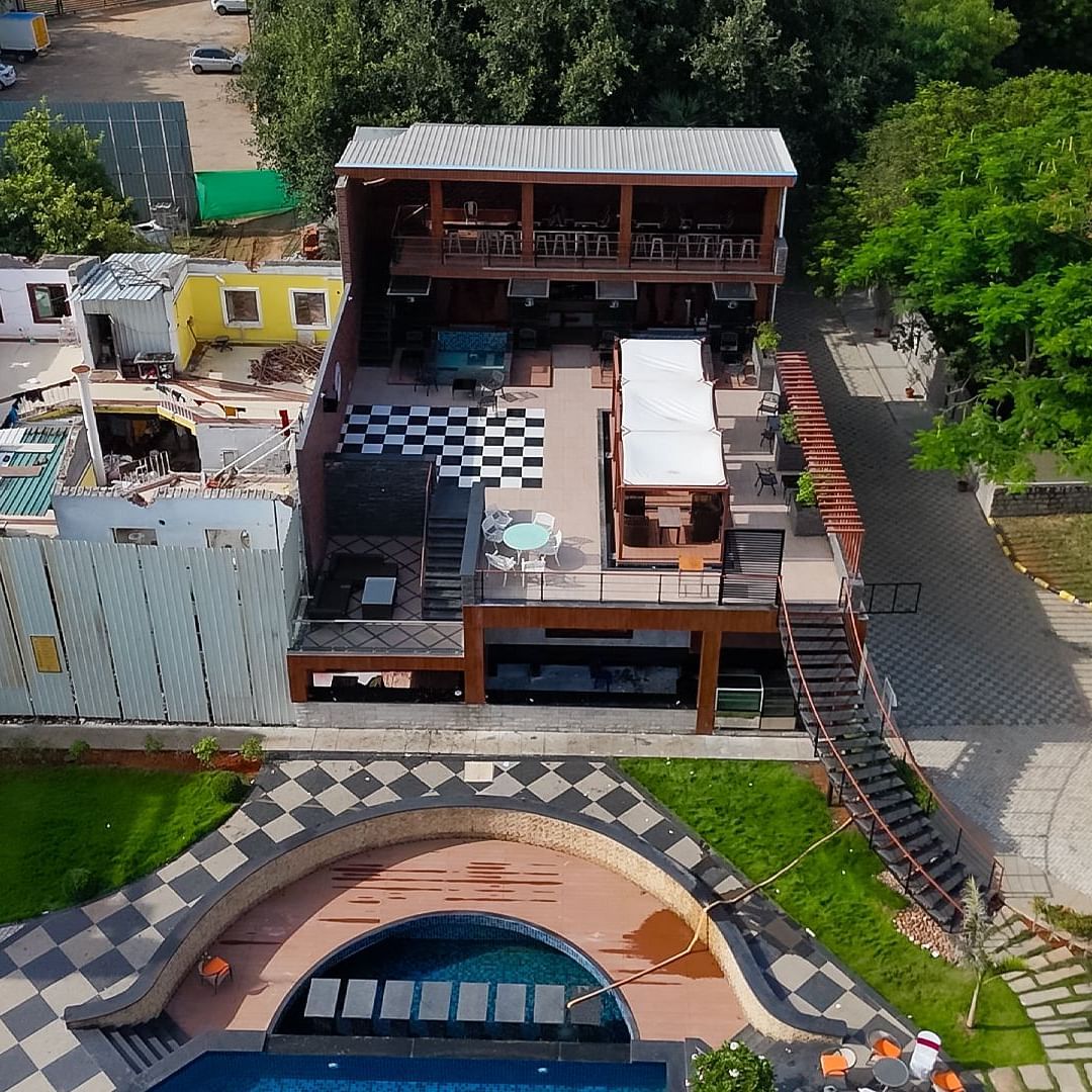 Aerial view of the LOP dining area at Sathyam Grand Hotels.