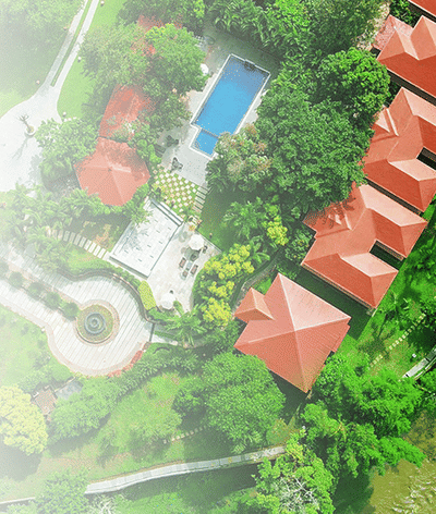 An aerial view of Regenta Jungle Resort Kabini