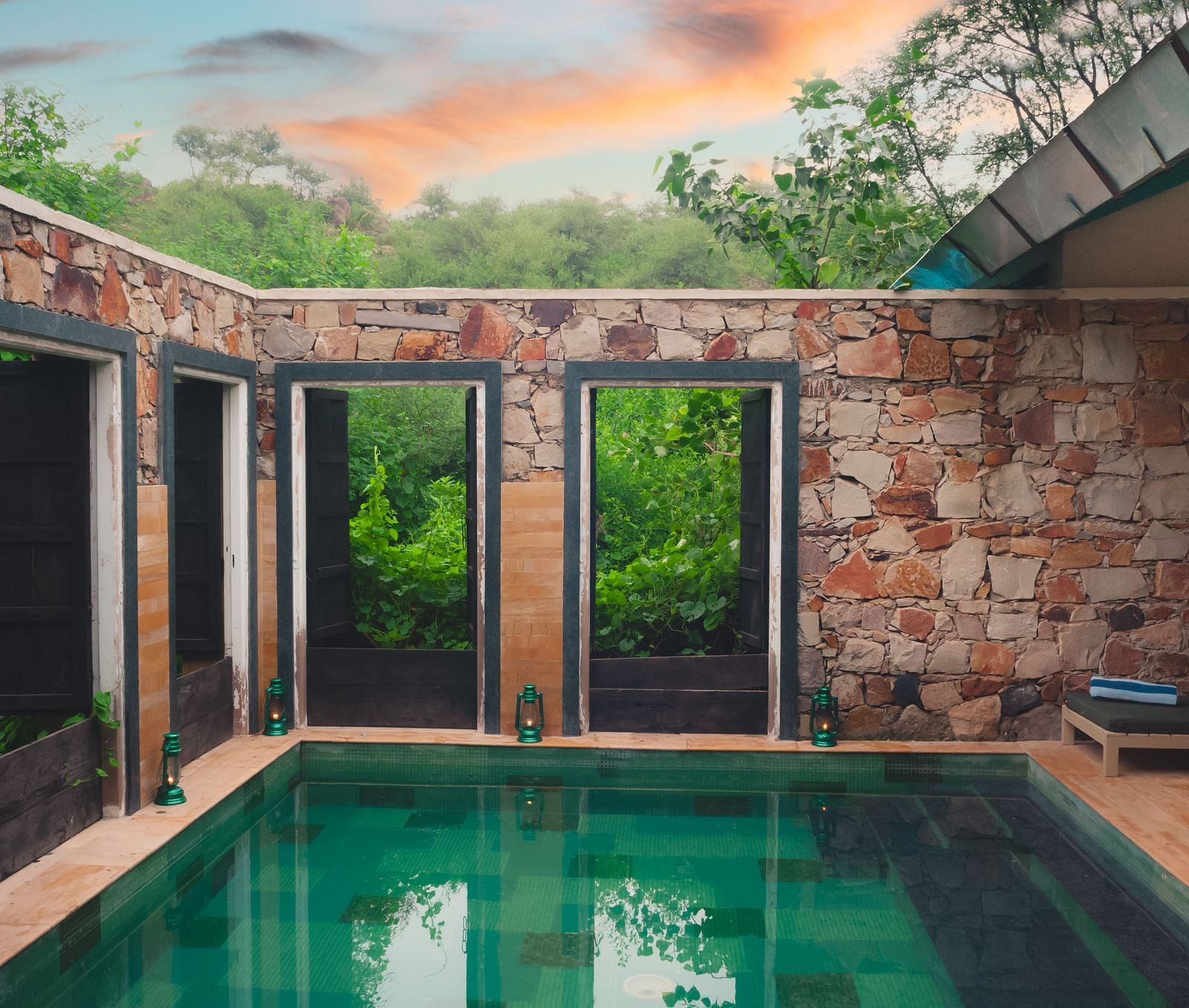 The private pool in the family cottages at our lodge in Sariska - Trees N Tigers, Sariska