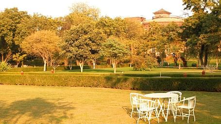 A well maintained lawn at Raj Niwas Palace
