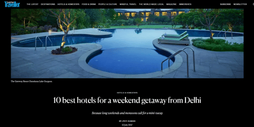 10 best hotels for a weekend getaway from Delhi