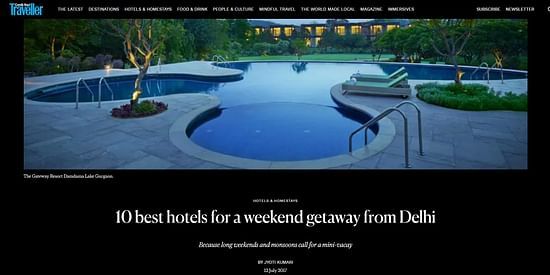 10 best hotels for a weekend getaway from Delhi
