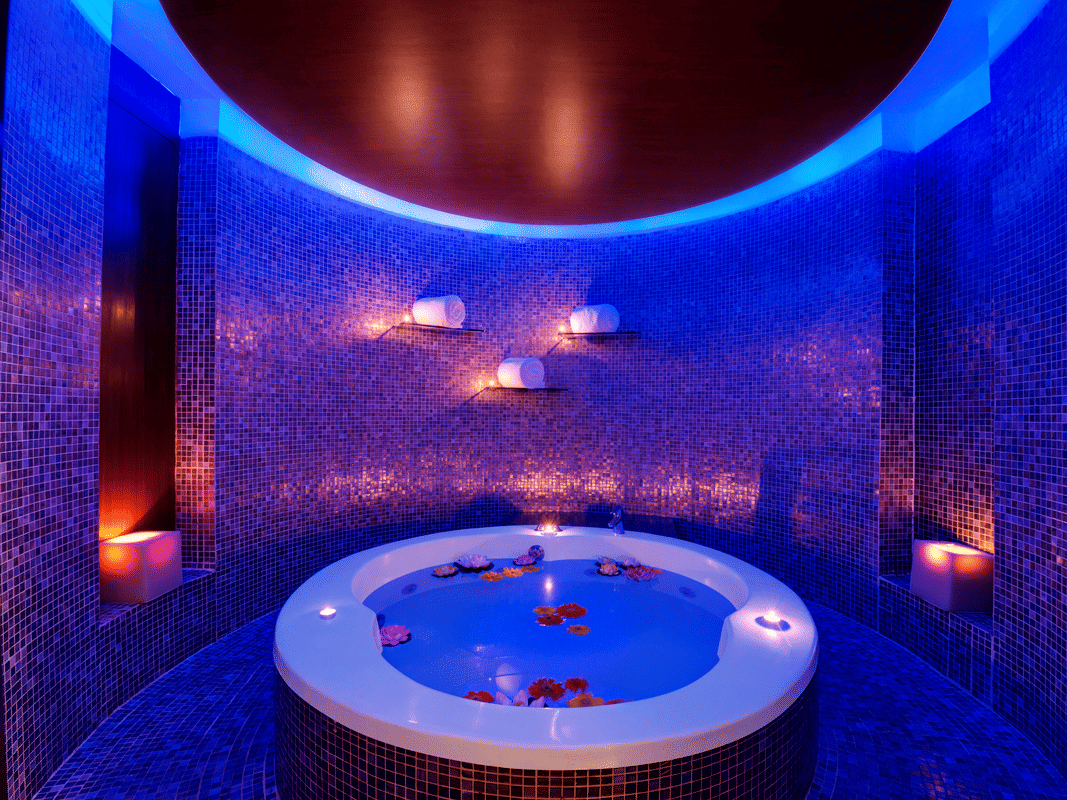 Our in-house spa and salon, Myra, looks euphoric in purple lighting - 