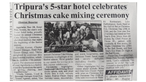 Media Coverage of Polo towers Agartala celebrating cake mixing ceremony