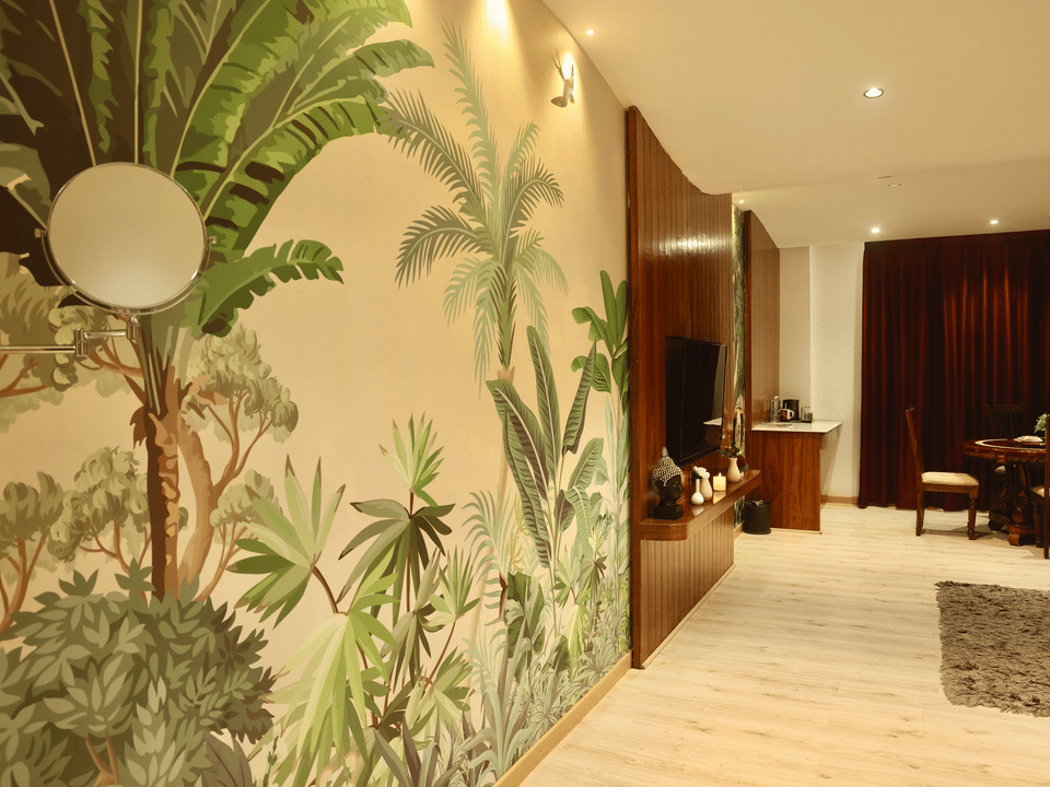 Club Suite, Tropical mural wall by the entrance