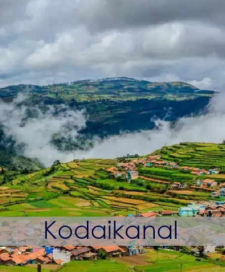 Views of the valleys in Kodaikanal during the day
